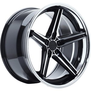 Concaver CVR9 Zwart gepolijst met RVS rand 19 inch velg