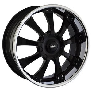 Evolution S018A Zwart met RVS rand 22 inch velg