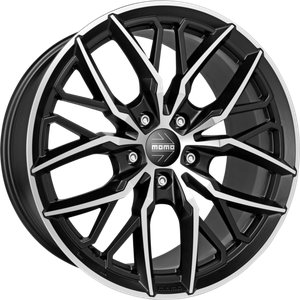 Momo SPIDER Mat zwart gepolijst 19 inch velg